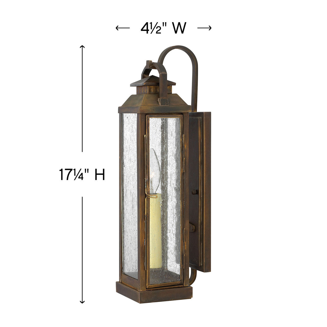 Hinkley Revere Outdoor Wall Mount Lantern Blackened Brass