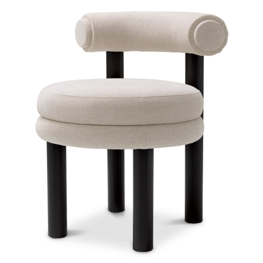 Eichholtz Zoey Dining Chair, Fisher Sand, Black Legs (A118153)