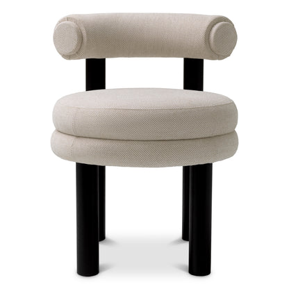 Eichholtz Zoey Dining Chair, Fisher Sand, Black Legs (A118153)