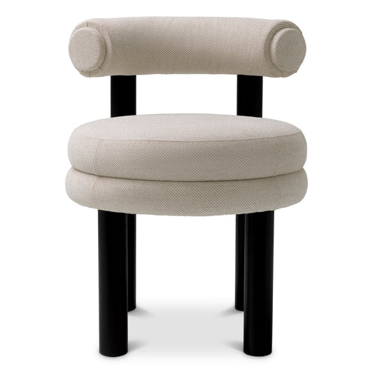 Eichholtz Zoey Dining Chair, Fisher Sand, Black Legs (A118153)