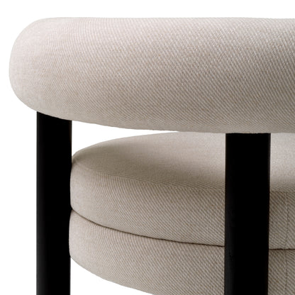 Eichholtz Zoey Dining Chair, Fisher Sand, Black Legs (A118153)