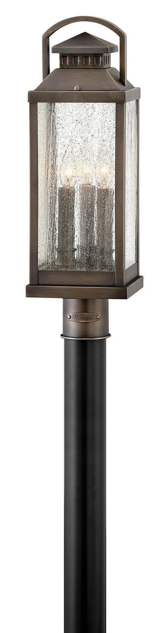 Hinkley Revere Outdoor Post Mount Lantern Blackened Brass