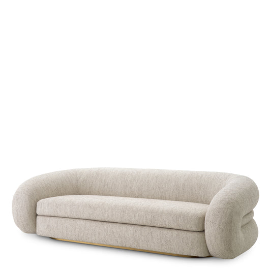 Eichholtz Cosenza Sofa, Splendor Light Grey, Brushed Brass Base (A118207)
