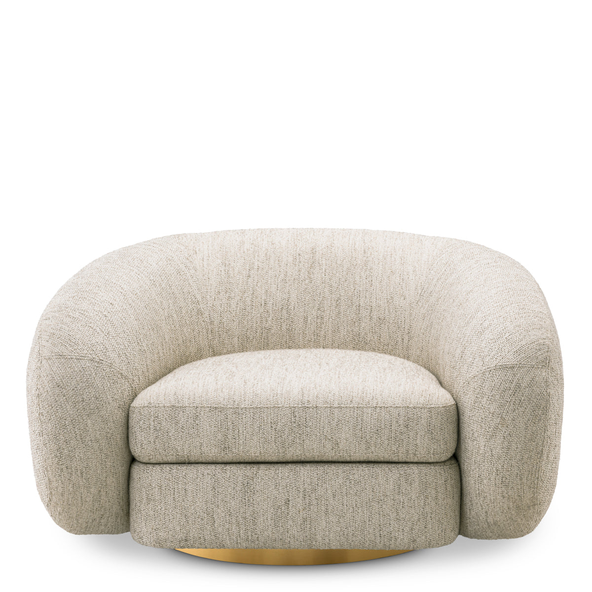 Eichholtz Cosenza Swivel Chair, Splendor Light Grey, Brushed Brass Swivel Base (A118226)