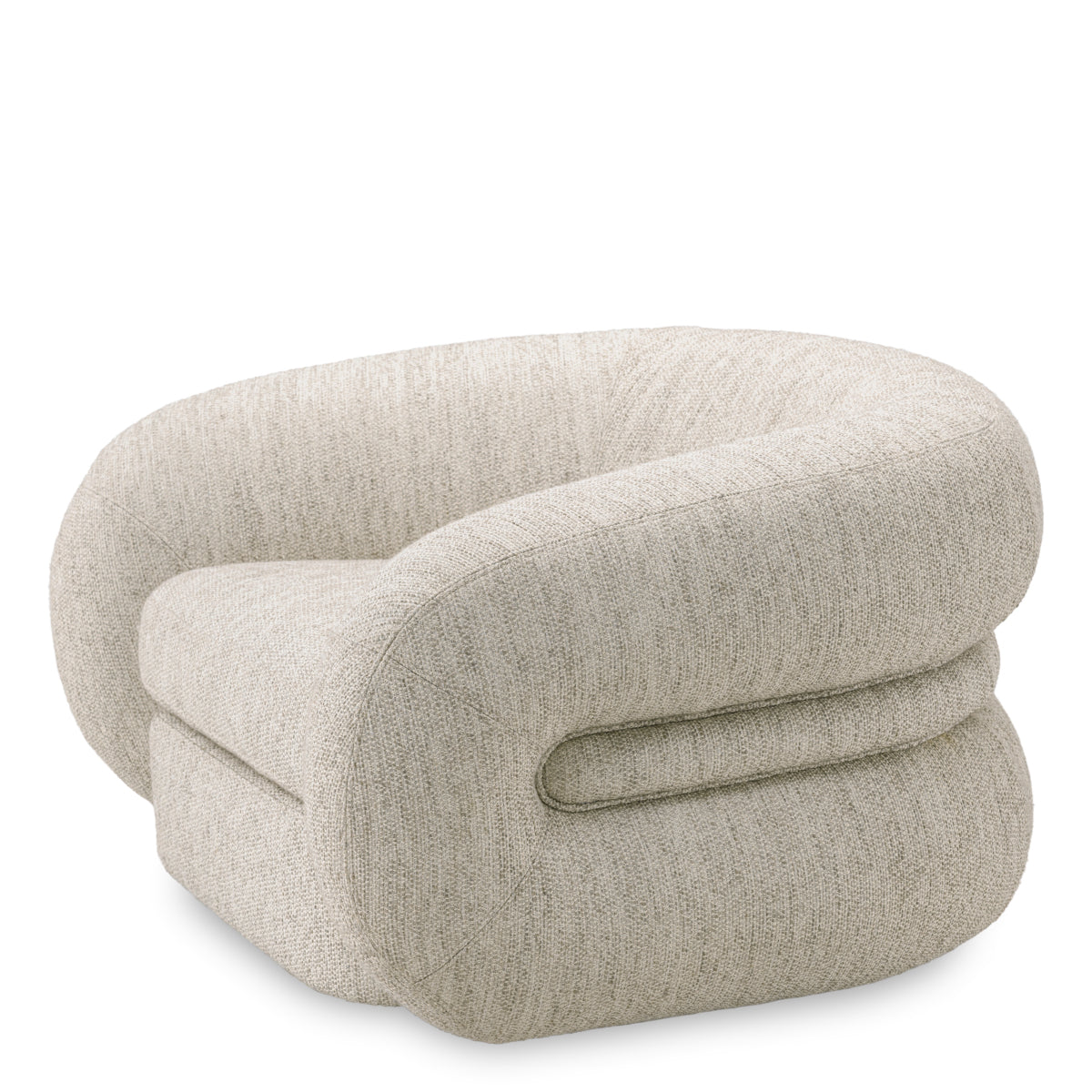 Eichholtz Cosenza Swivel Chair, Splendor Light Grey, Brushed Brass Swivel Base (A118226)