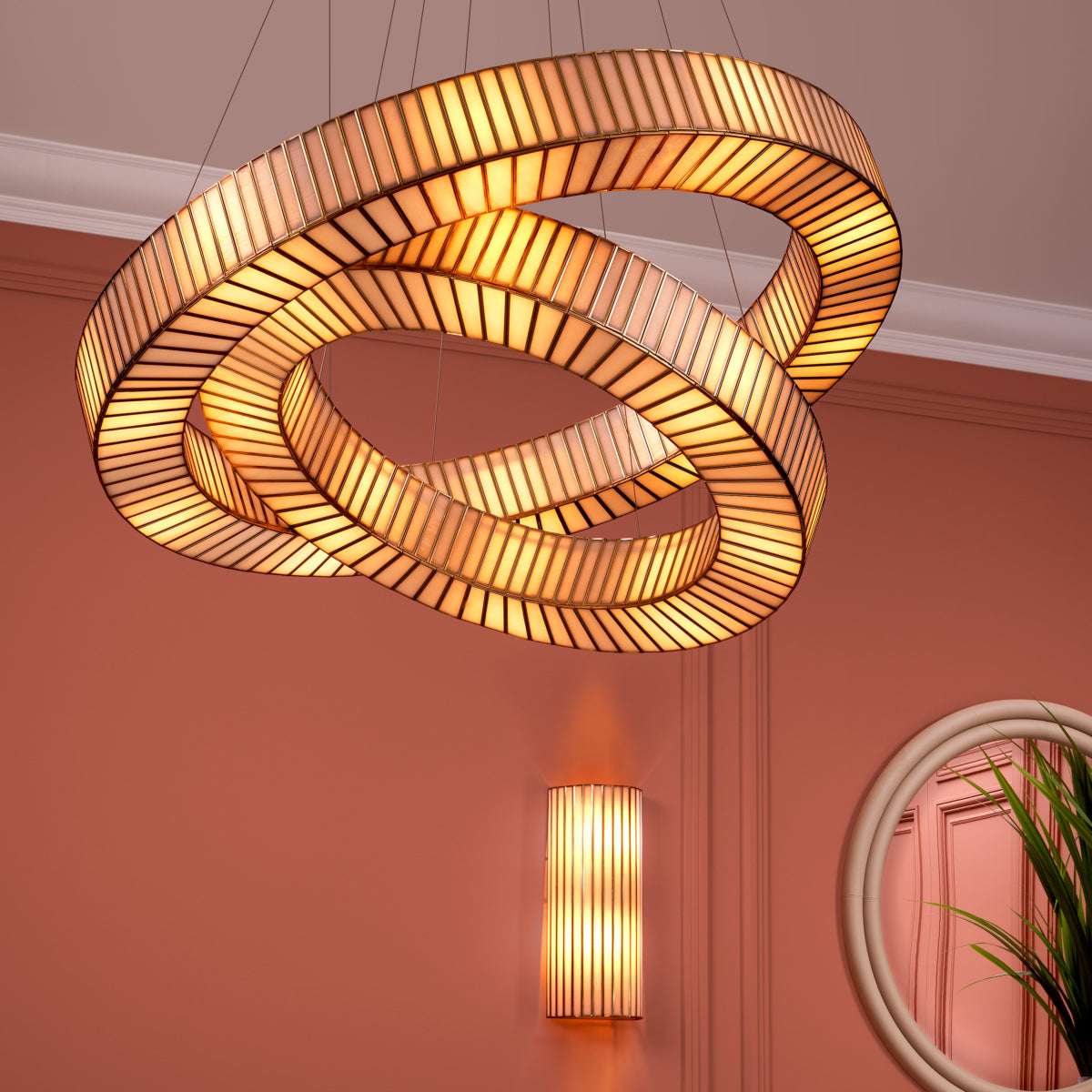 Eichholtz Monari Chandelier, Antique Brass, Handmade Glass (118248UL)