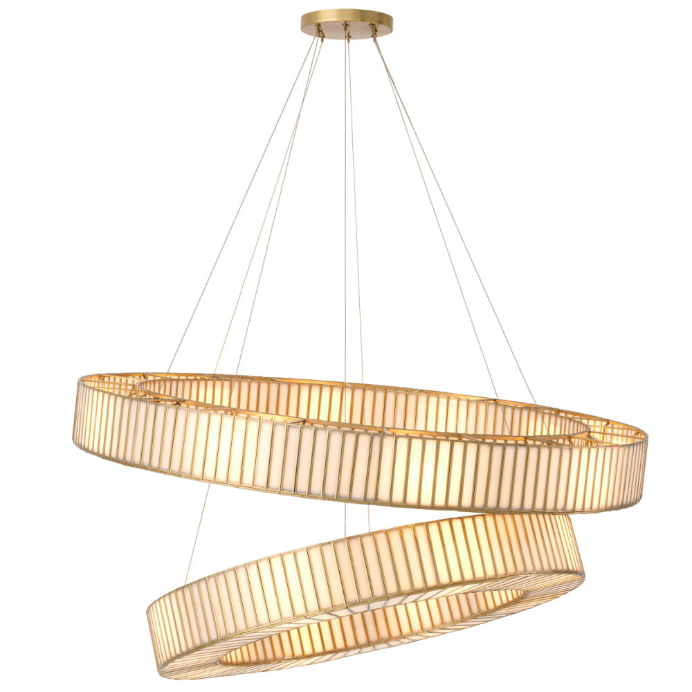 Eichholtz Monari Chandelier, Antique Brass, Handmade Glass (118248UL)