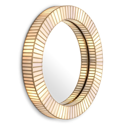 Eichholtz Monari Mirror, Antique Brass, Handmade Glass (118253UL)