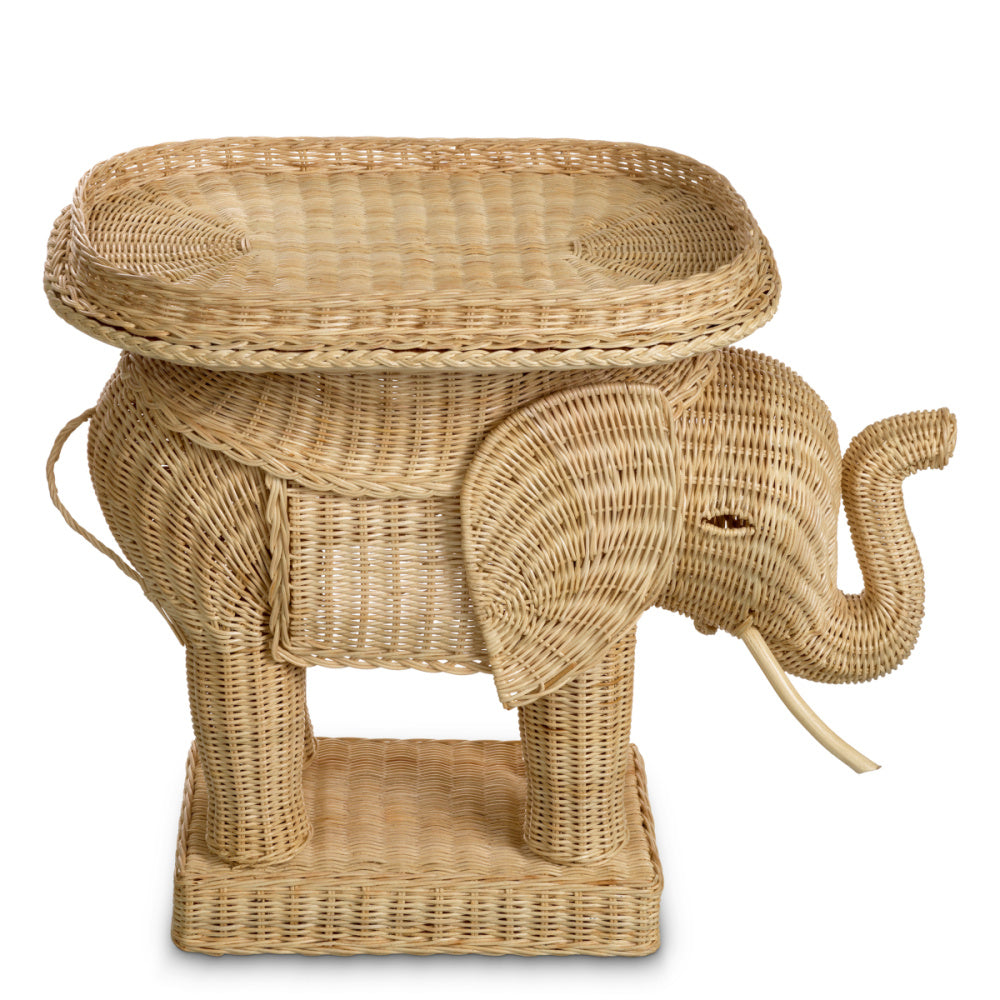 Eichholtz Elephant Side Table, Natural Rattan (118273)