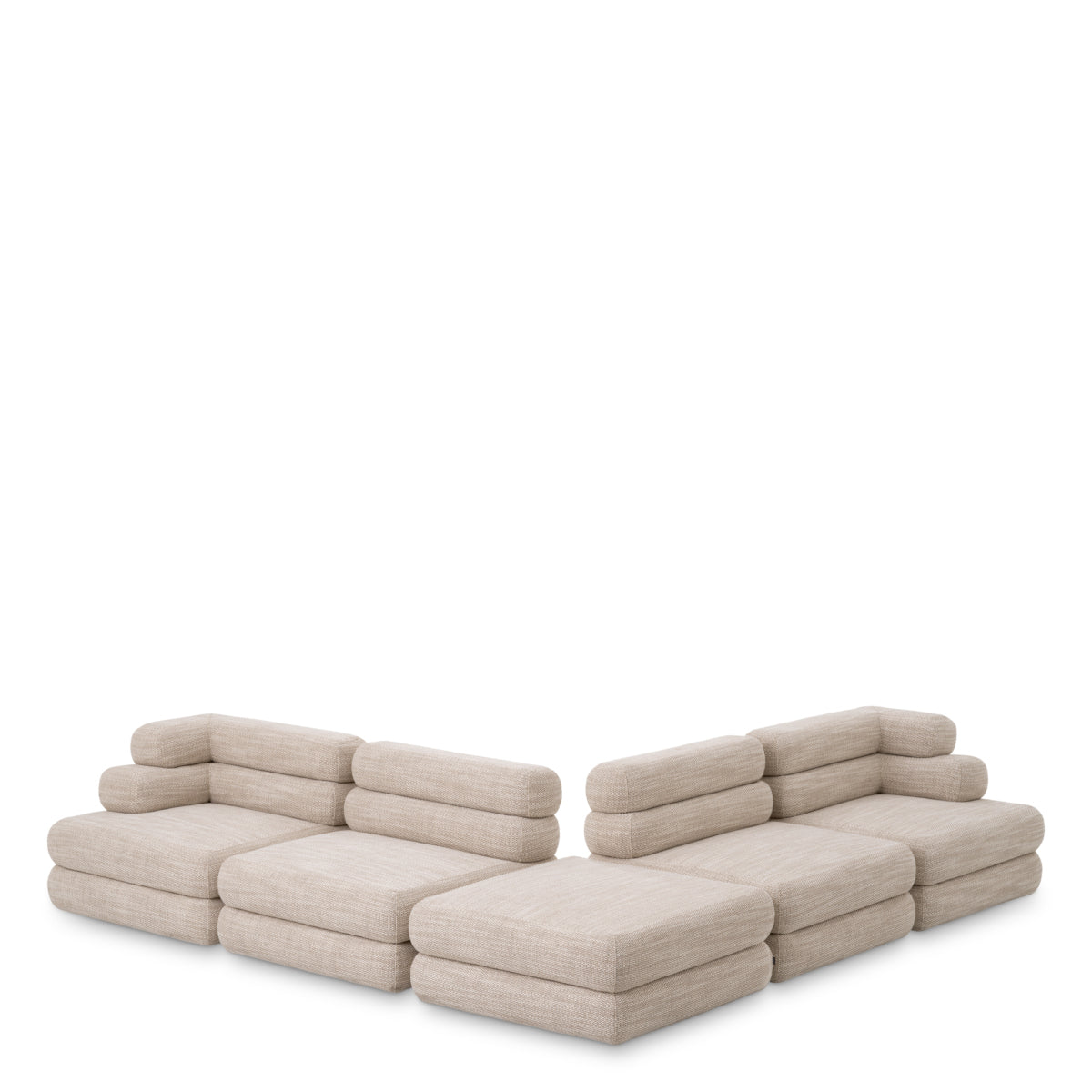 Eichholtz Malaga Modular Sofa, Skyward Sand, Black Feet (A118383)