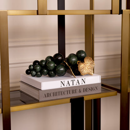 Eichholtz Vintage Grapes Object, Green Marble, Vintage Brass (118388)