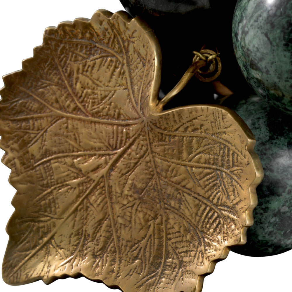 Eichholtz Vintage Grapes Object, Green Marble, Vintage Brass (118388)