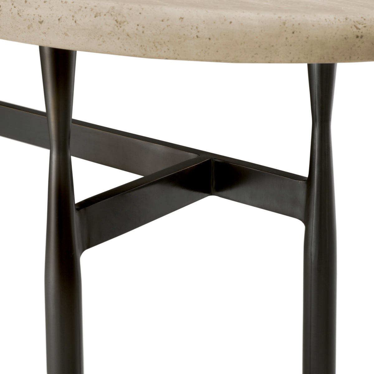 Eichholtz Palermo Console Table, Bronze, Travertine Top (118524)