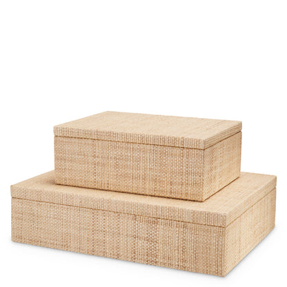 Eichholtz Cadiz Box, Large, Natural Raffia (118590)