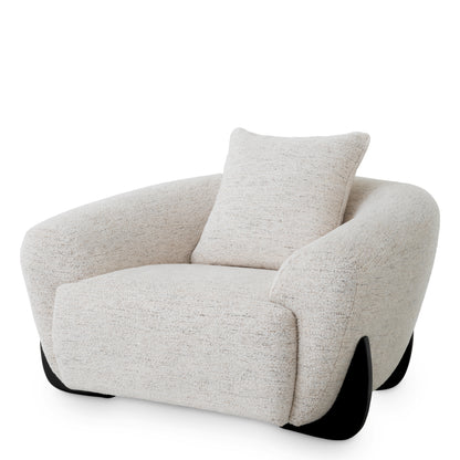 Eichholtz Siderno Chair, Seashell Off-white, Black Feet (A118609)