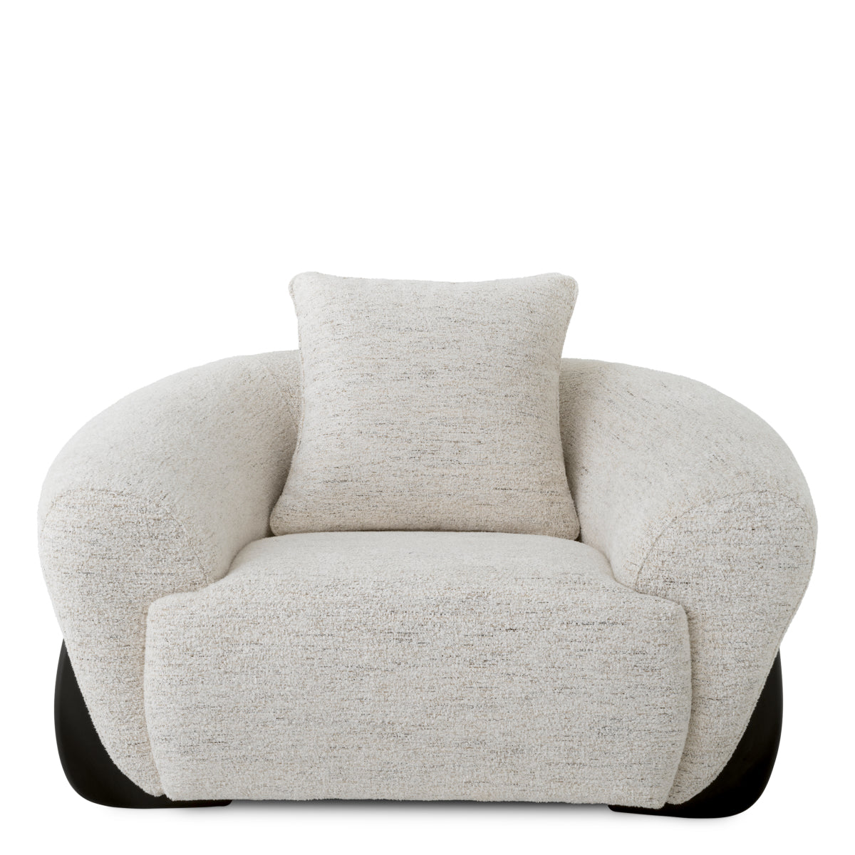 Eichholtz Siderno Chair, Seashell Off-white, Black Feet (A118609)