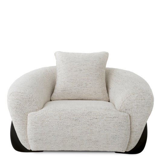 Eichholtz Siderno Chair, Seashell Off-white, Black Feet (A118609)