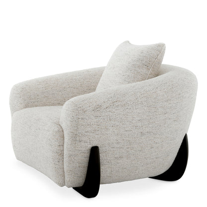 Eichholtz Siderno Chair, Seashell Off-white, Black Feet (A118609)