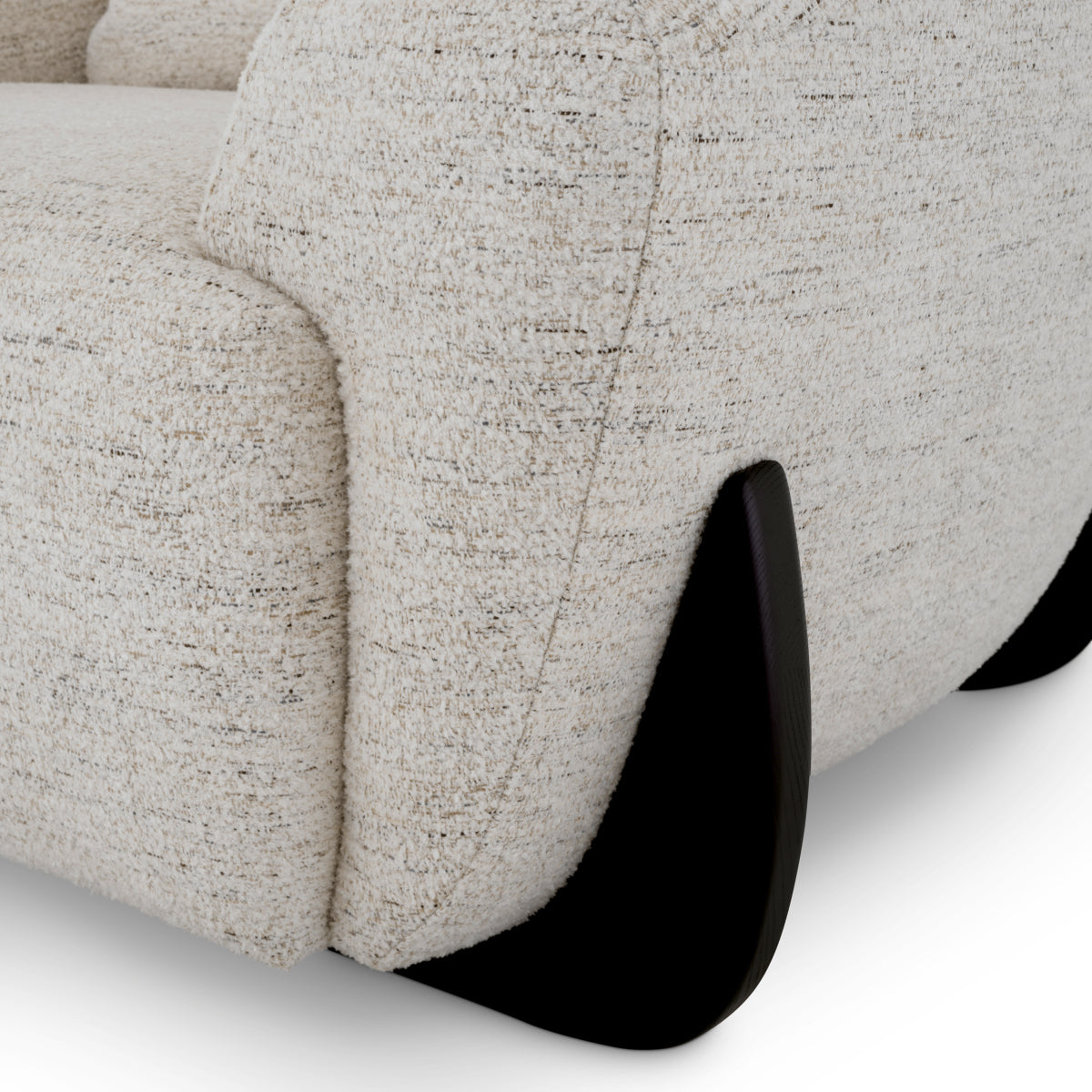 Eichholtz Siderno Chair, Seashell Off-white, Black Feet (A118609)