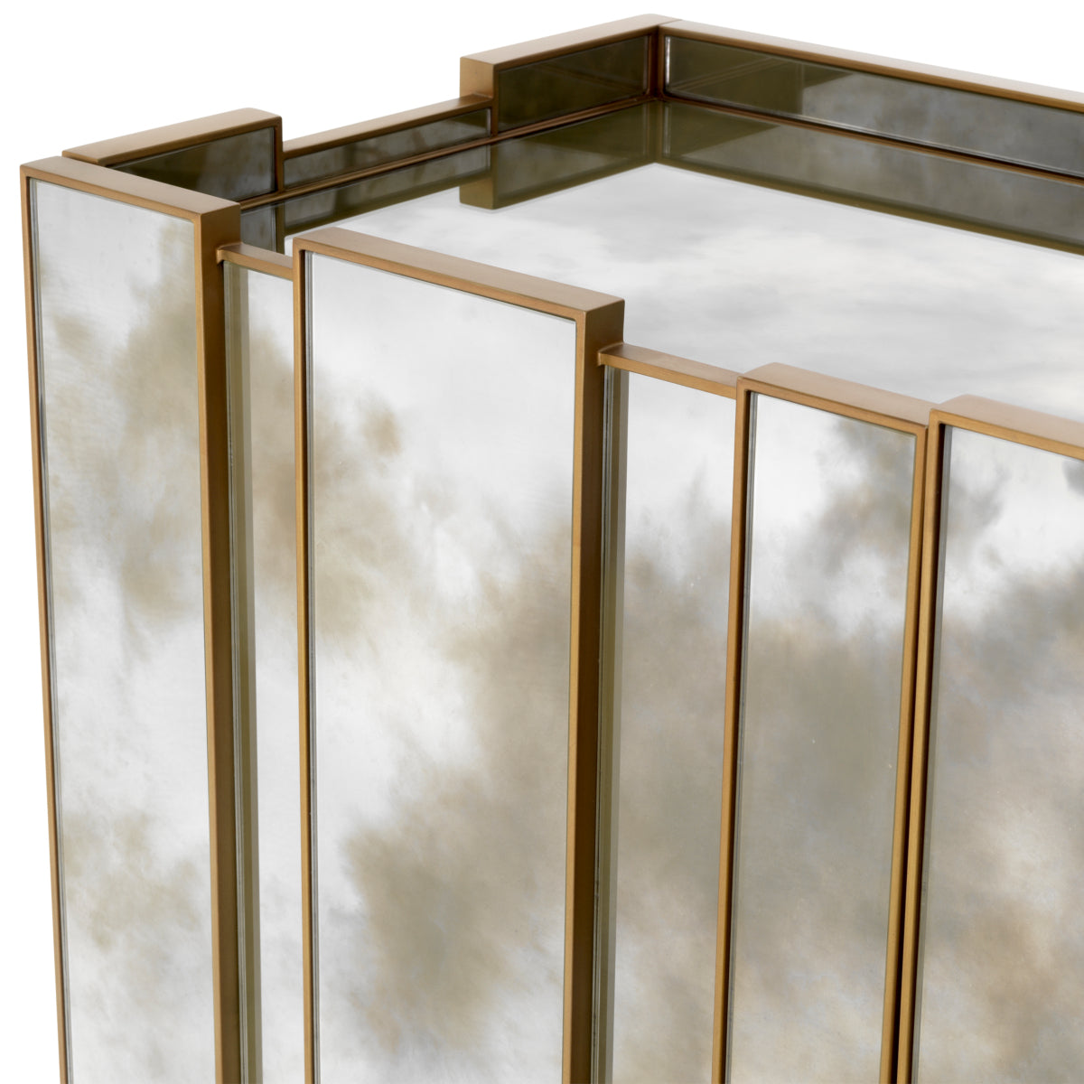 Eichholtz Nottingham Dresser, Brushed Brass, Antique Mirror Glass (118610)