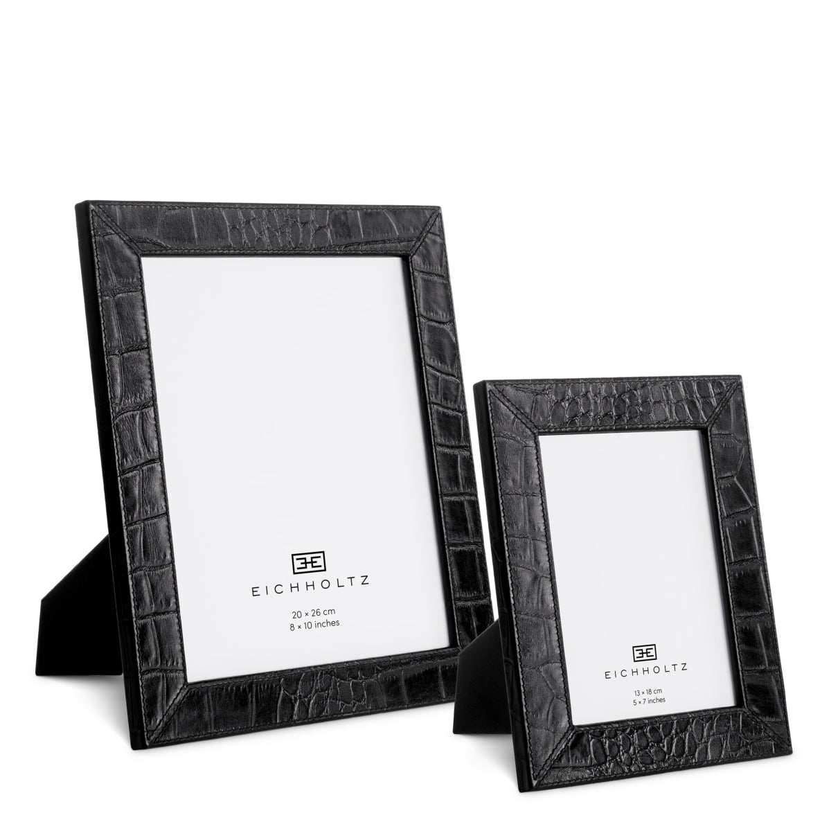 Eichholtz Scaleo Picture Frame, Croco Embossed Black Leather (118616)