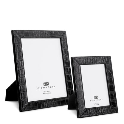 Eichholtz Scaleo Picture Frame, Croco Embossed Black Leather (118616)