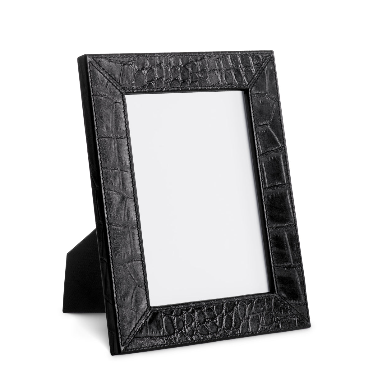 Eichholtz Scaleo Picture Frame, Croco Embossed Black Leather (118616)