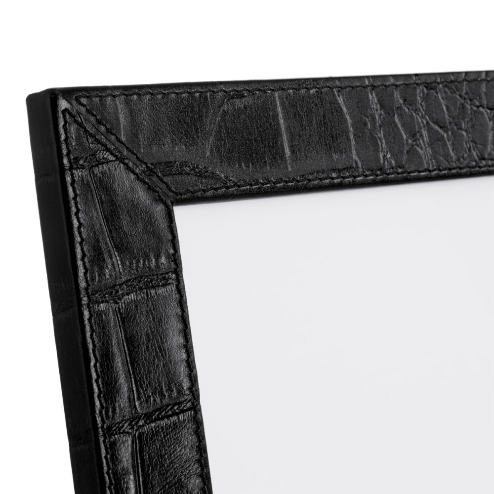 Eichholtz Scaleo Picture Frame, Croco Embossed Black Leather (118616)