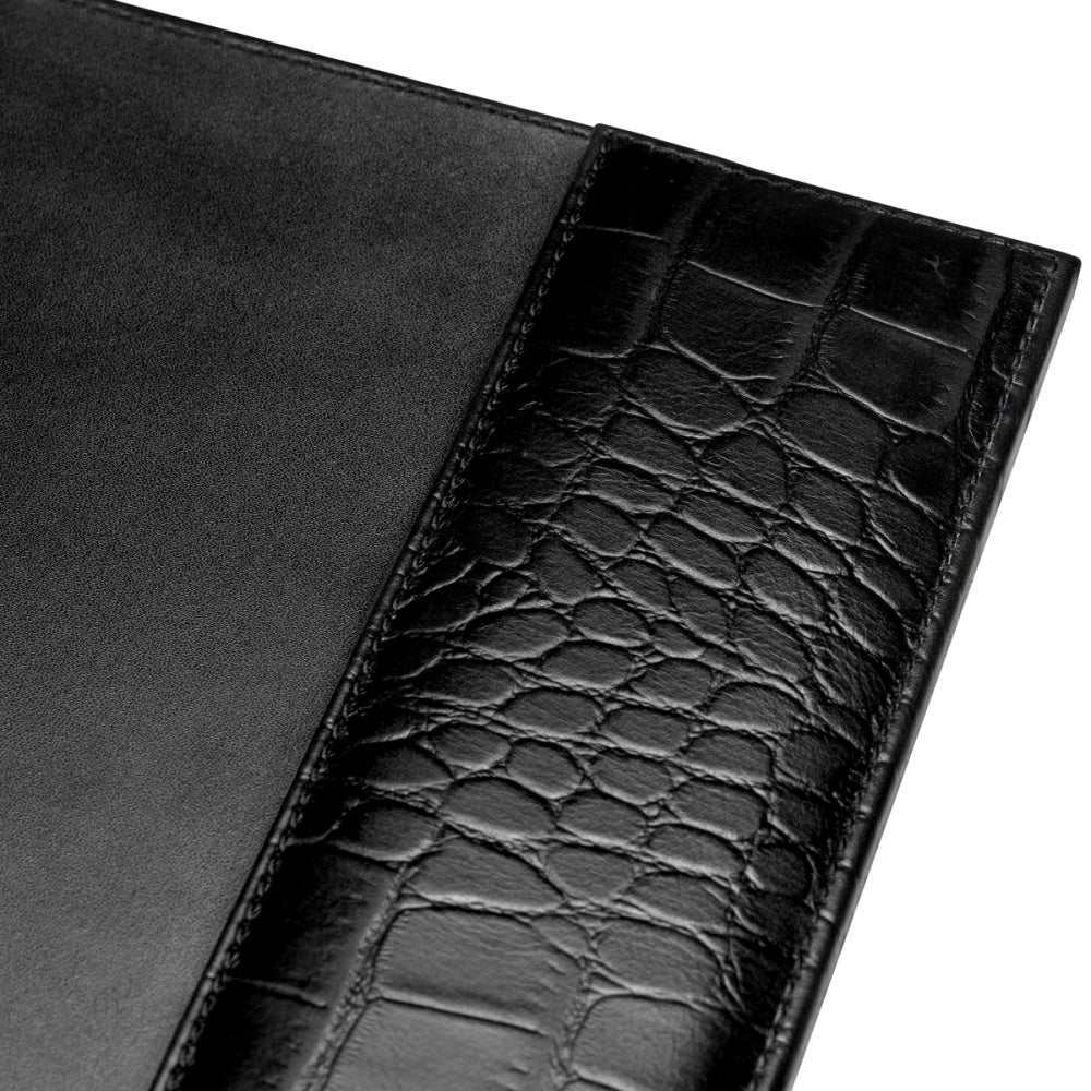 Eichholtz Scaleo Desk Blotter, Croco Embossed Black Leather (118619)