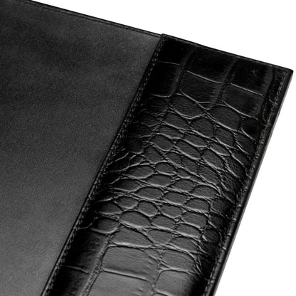 Eichholtz Scaleo Desk Blotter, Croco Embossed Black Leather (118619)