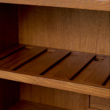 Eichholtz Borchard Bar Cabinet, Caramel Oak Veneer, Woven Rattan, Bronze (118633)