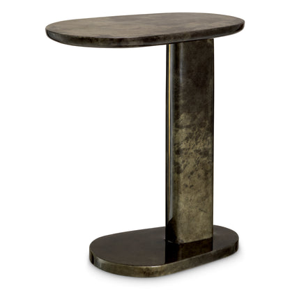Eichholtz Manuel Side Table, Grey Goat Leather, High Gloss (118648)