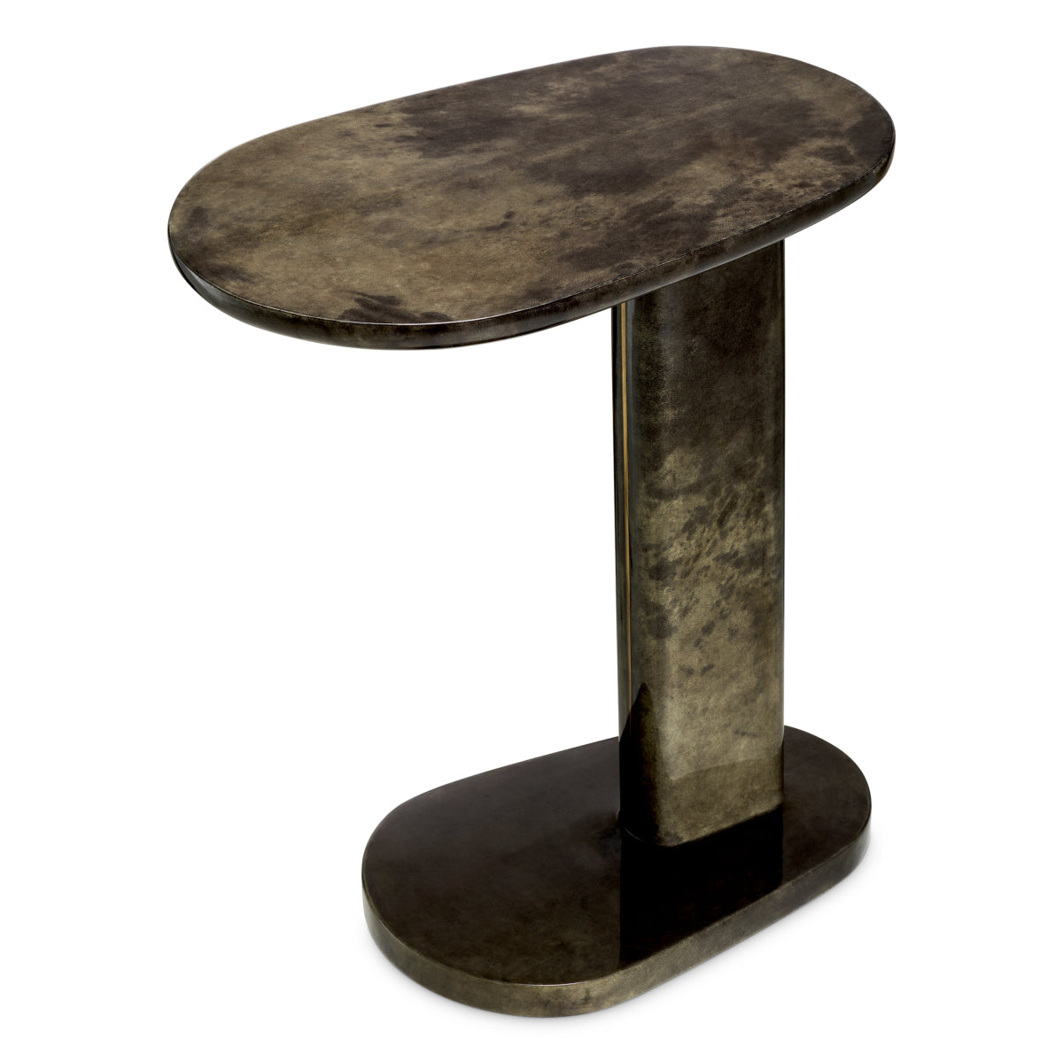 Eichholtz Manuel Side Table, Grey Goat Leather, High Gloss (118648)
