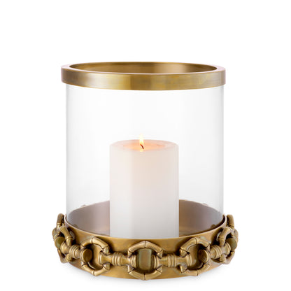Eichholtz Clementine Hurricane, Vintage Brass, Clear Glass (118667)