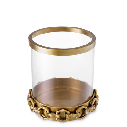Eichholtz Clementine Hurricane, Vintage Brass, Clear Glass (118667)