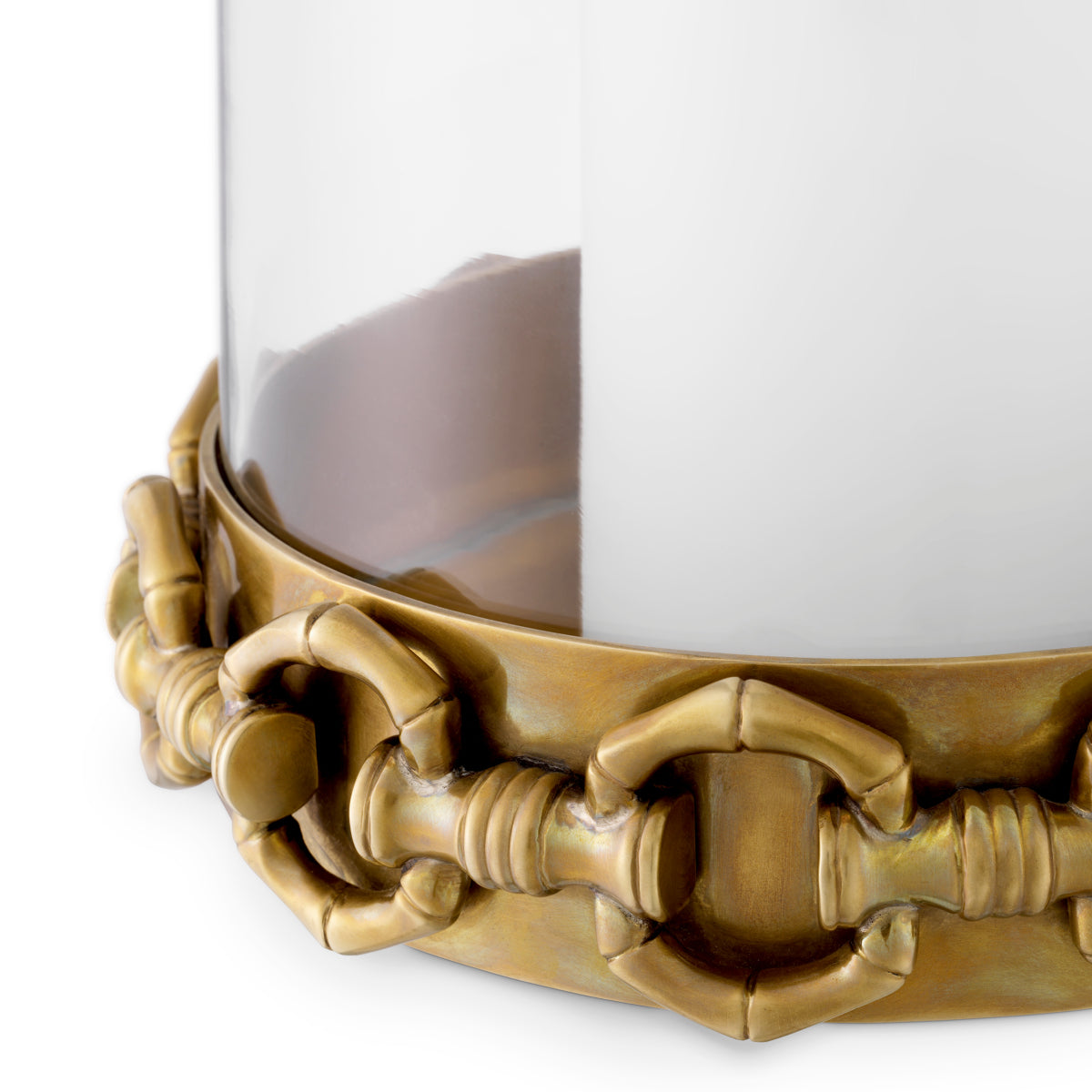 Eichholtz Clementine Hurricane, Vintage Brass, Clear Glass (118667)