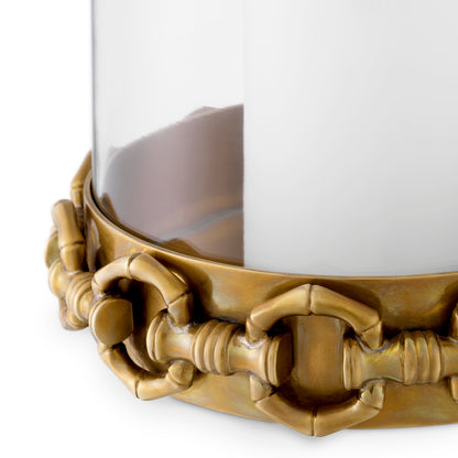 Eichholtz Clementine Hurricane, Vintage Brass, Clear Glass (118672)