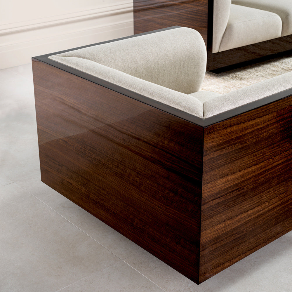 Eichholtz Sebastian Swivel Chair, High Gloss Eucalyptus Veneer, Loki Natural (118680)