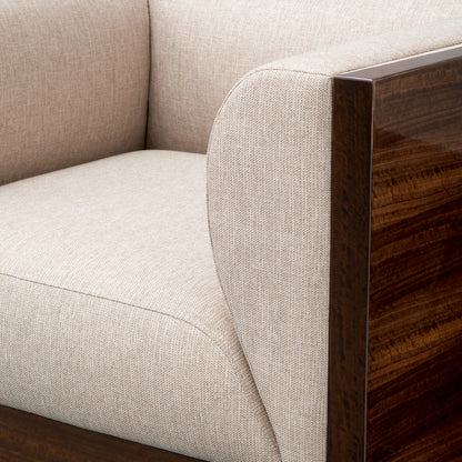Eichholtz Sebastian Swivel Chair, High Gloss Eucalyptus Veneer, Loki Natural (118680)