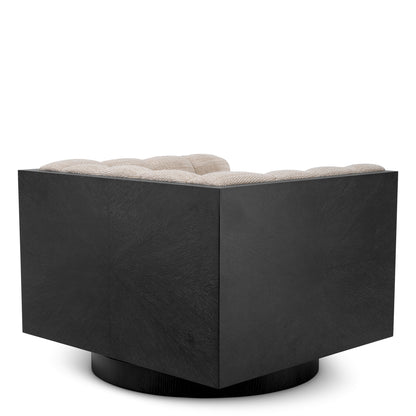 Eichholtz Davide Swivel Chair, Skyward Sand, Oak Veneer Swivel Base (A118681)
