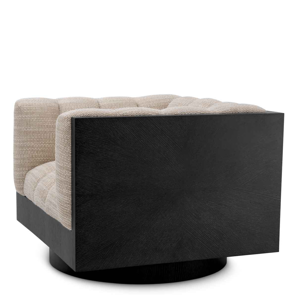 Eichholtz Davide Swivel Chair, Skyward Sand, Oak Veneer Swivel Base (A118681)