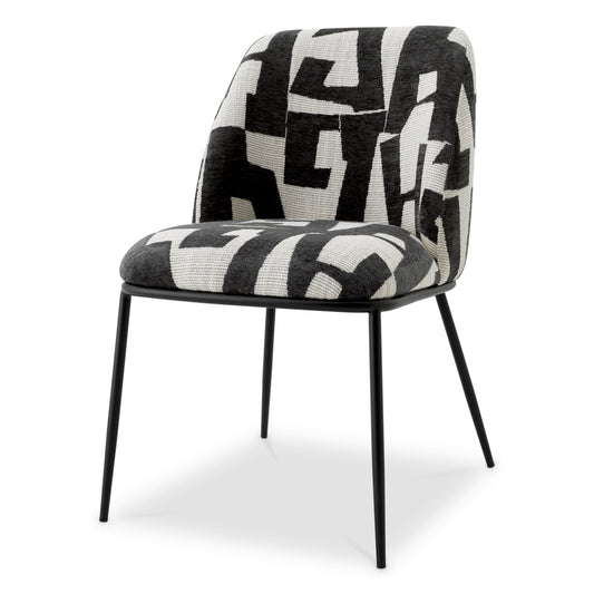 Eichholtz Caleb Dining Chair, Brooklyn Black, Black Legs (A118715)