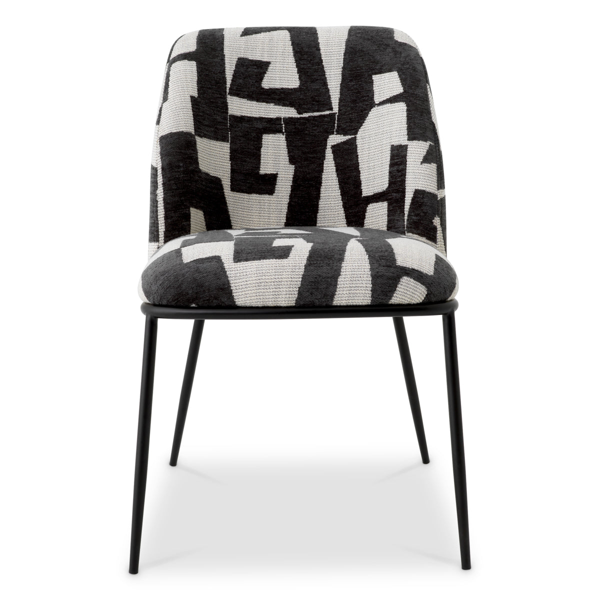 Eichholtz Caleb Dining Chair, Brooklyn Black, Black Legs (A118715)
