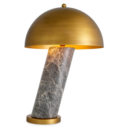 Eichholtz Daniel Table Lamp, Grey Marble, Antique Brass (118829UL)