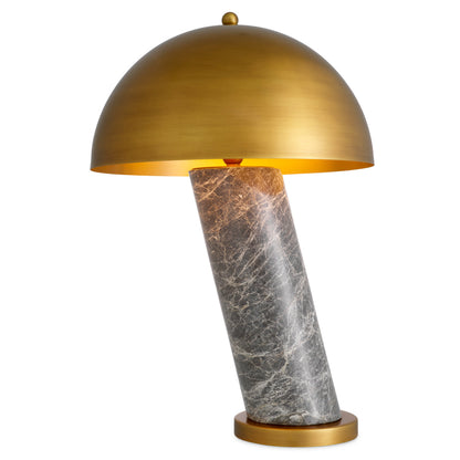 Eichholtz Daniel Table Lamp, Grey Marble, Antique Brass (118829UL)