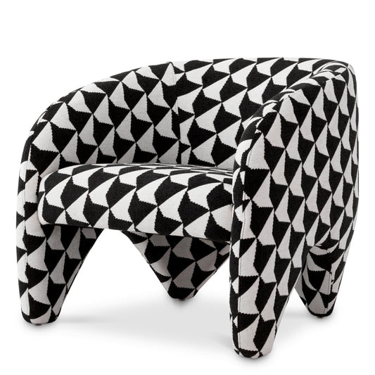 Eichholtz Toledo Chair, Zenith Black And White (A118838)
