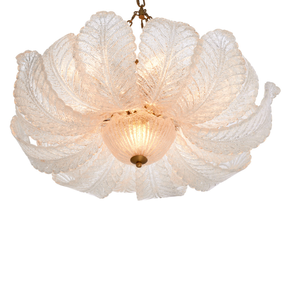 Eichholtz Cabrillo Chandelier, Textured Glass, Antique Brass (118847UL)