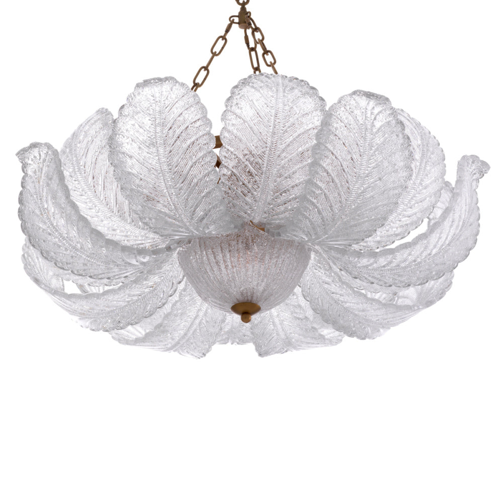 Eichholtz Cabrillo Chandelier, Textured Glass, Antique Brass (118847UL)