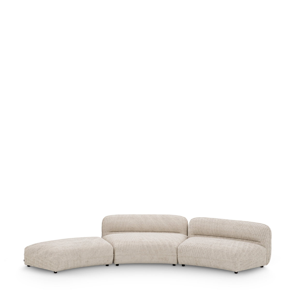 Eichholtz Grand Avenue Modular Sofa, Creststone Beige, Black Feet (A118853)