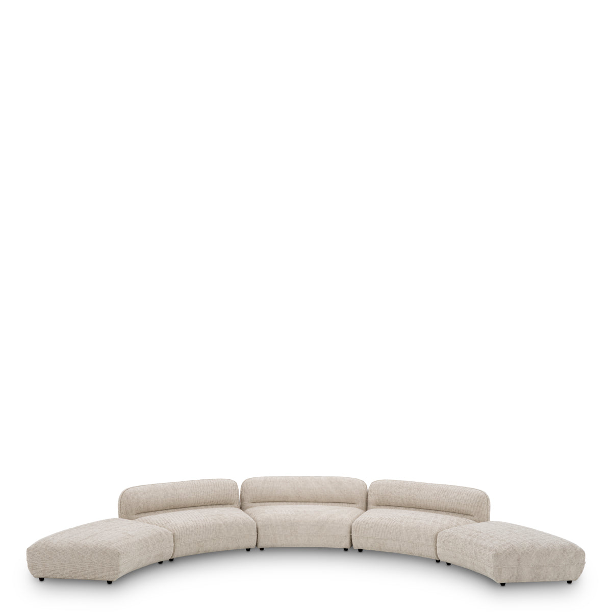 Eichholtz Grand Avenue Modular Sofa, Creststone Beige, Black Feet (A118853)